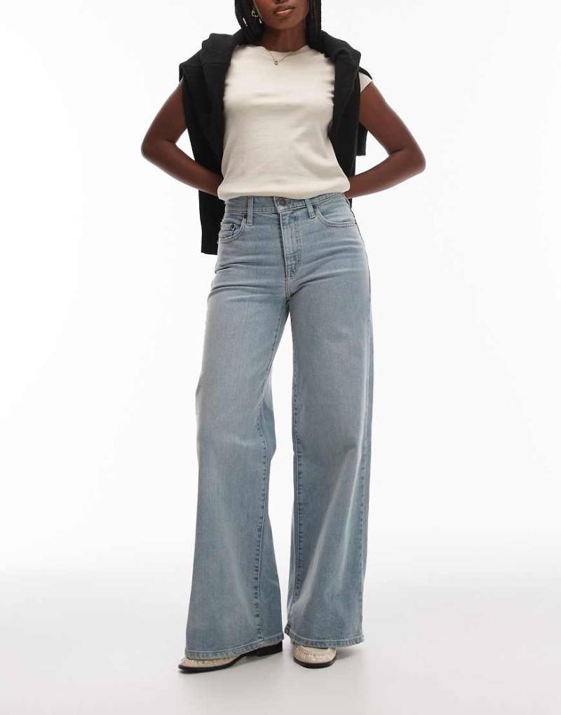 Levi's - 728 - Stretch-Jeans in heller Waschung mit weitem Bein und hohem Bund-Blau von Levi's