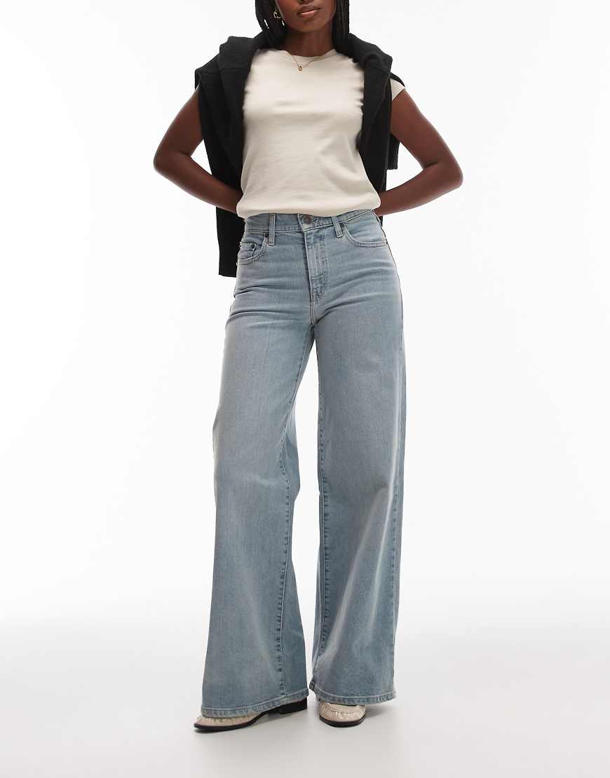 Levi's - 728 - Stretch-Jeans in heller Waschung mit weitem Bein und hohem Bund-Blau von Levi's