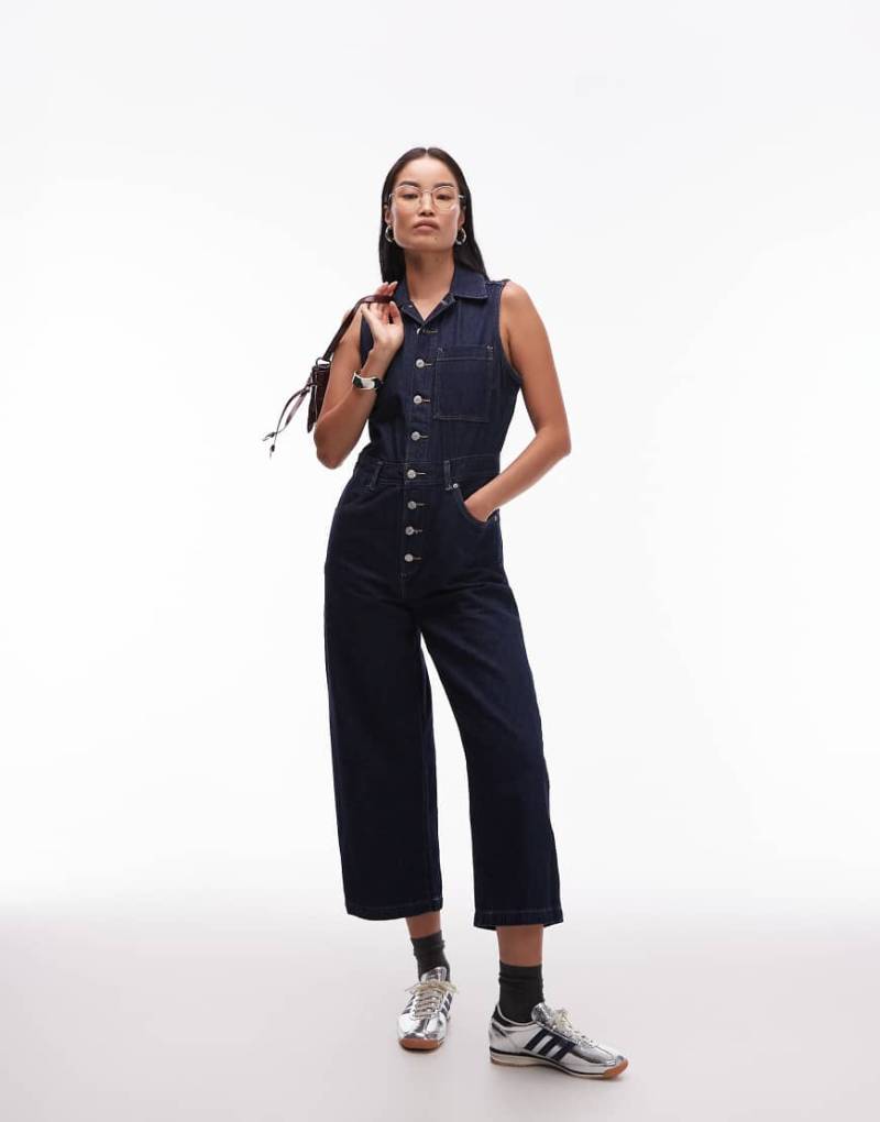 Levi's - Ärmelloser Jeans-Jumpsuit in Indigoblau-Marineblau von Levi's