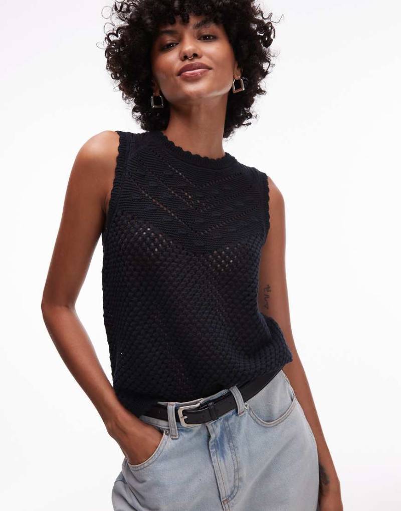 Levi's - Adrienne - Tanktop aus Häkelstoff in Schwarz von Levi's