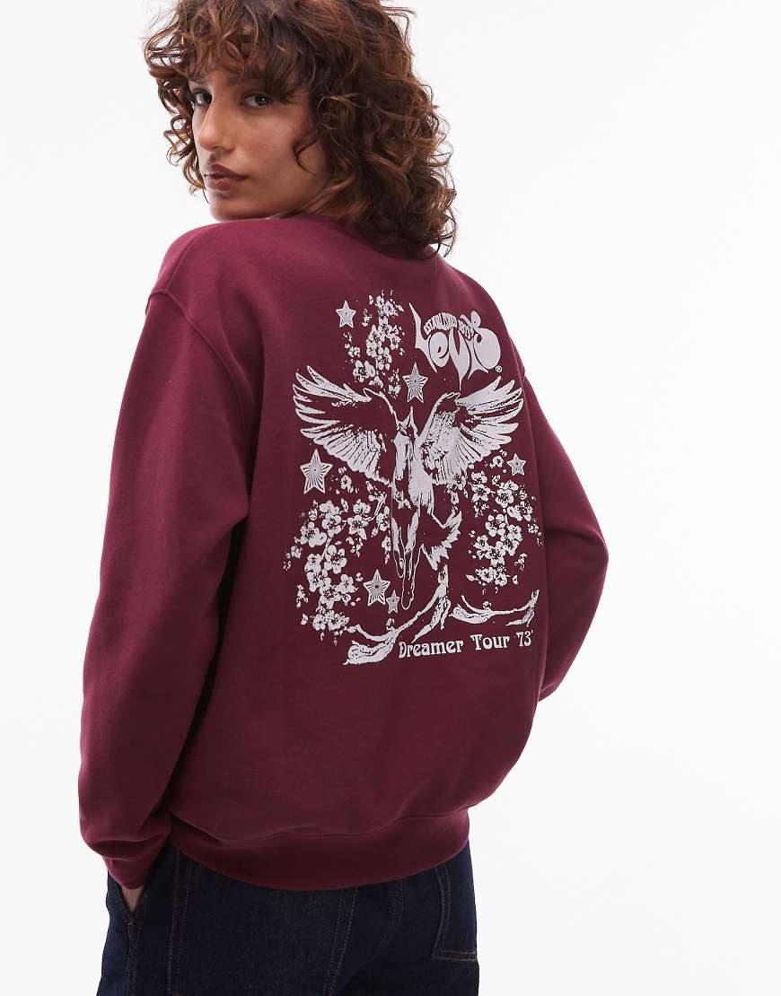 Levi's - Alltags-Sweatshirt in Burgunderrot mit Rückenprint von Levi's