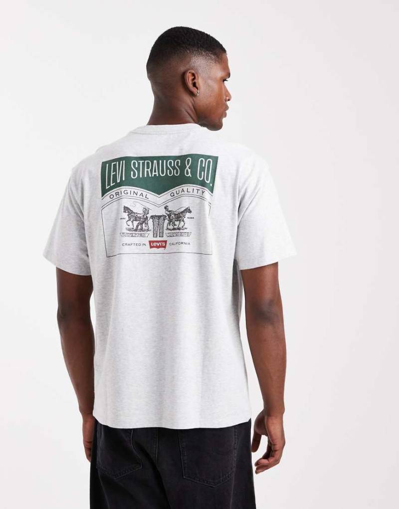 Levi's - Archive - Vintage-Oversize-T-Shirt in meliertem Grau mit 2-Pferde-Logo auf der Rückseite von Levi's