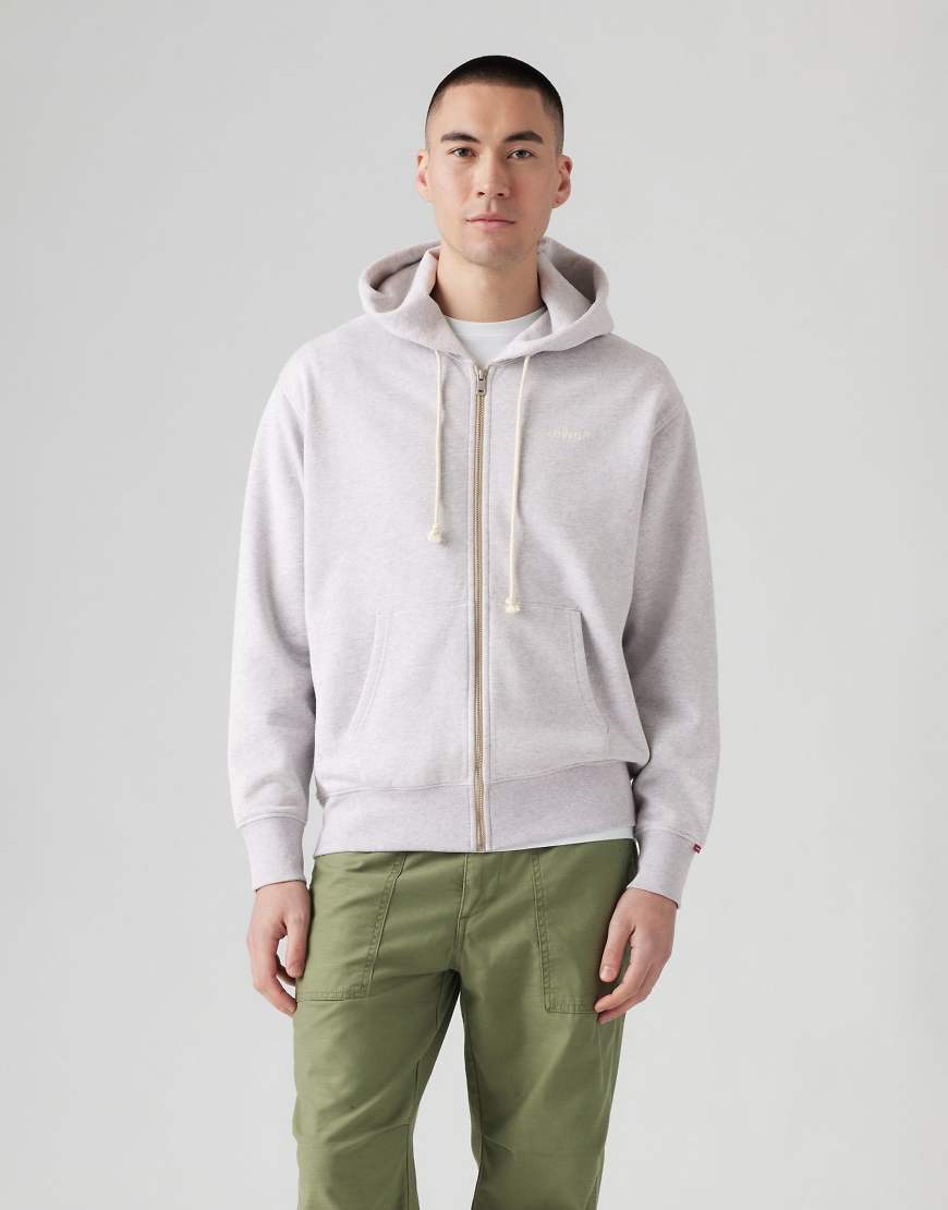 Levi's - Authentic Black Agate - Stückgefärbtes Sweatshirt in neutralem Farbton mit durchgehendem Reißverschluss von Levi's