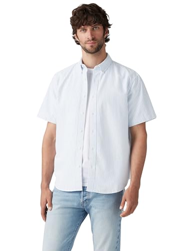 Levi's Herren Authentic Hemd mit kurzen Ärmeln Waylon Stripe Della Robbia Blue Blue XL von Levi's