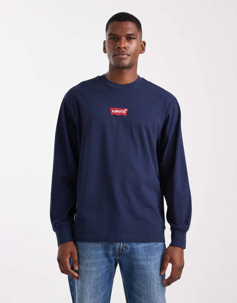 Levi's - Authentic - Langärmliges T-Shirt in Schwarz mit Rückenprint von Levi's