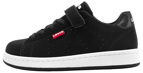 Levi's Avenue Top Velcro-elastische Spitze Sneaker, Schwarz (Brilliant Black), 34 EU von Levi's