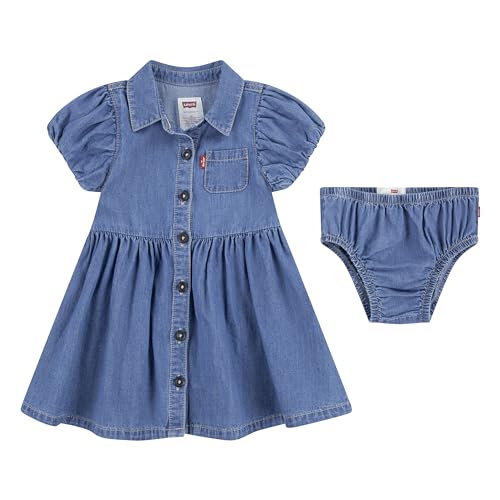 Levi's Baby-Mädchen LVG Bubble SLV Shirt DRES 1EK144 Abgestimmte Outfits, CLEAN MEDIUM, 18M von Levi's