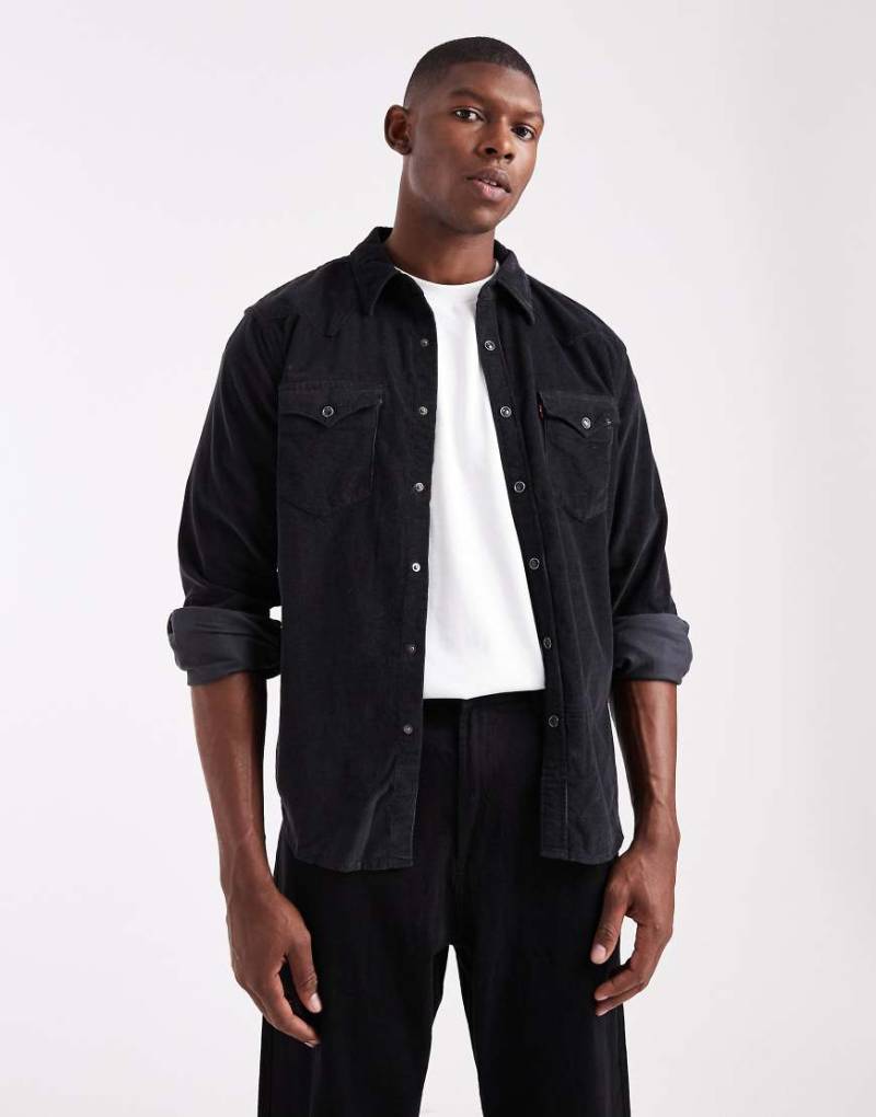 Levi's - Barstow - Western-Cordhemd in Schwarz mit normaler Passform von Levi's