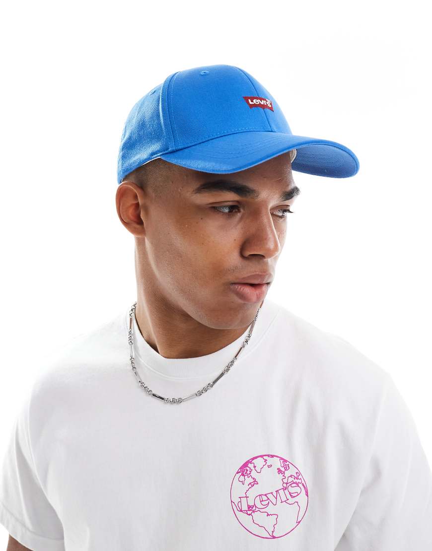 Levi's - Baseball-Kappe in Mittelblau mit Flexfit-Technologie und Fledermaus-Logo von Levi's
