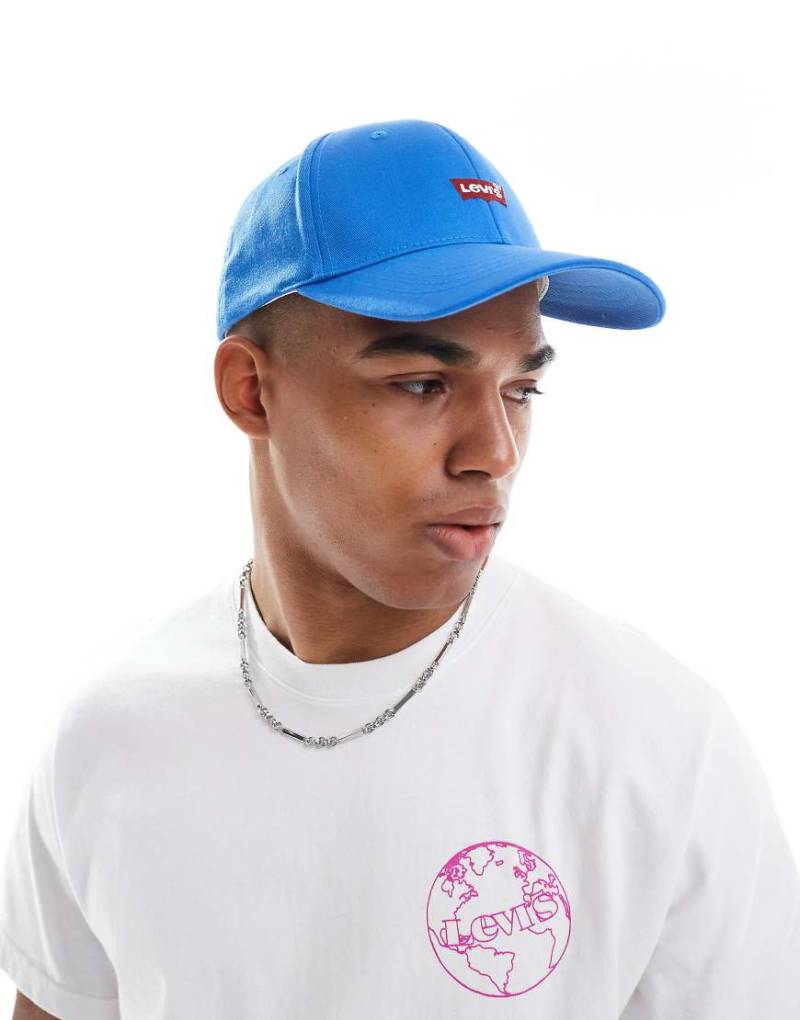 Levi's - Baseball-Kappe in Mittelblau mit Flexfit-Technologie und Fledermaus-Logo von Levi's