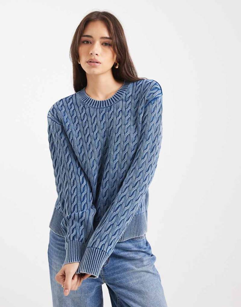 Levi's - Boyfriend-Strickpullover in Blau mit Zopfmuster von Levi's