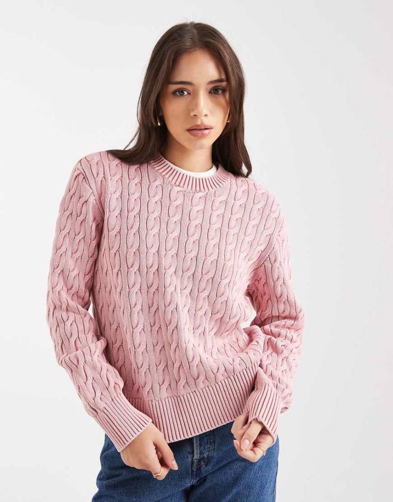 Levi's - Boyfriend-Strickpullover in Rosa mit Zopfmuster von Levi's