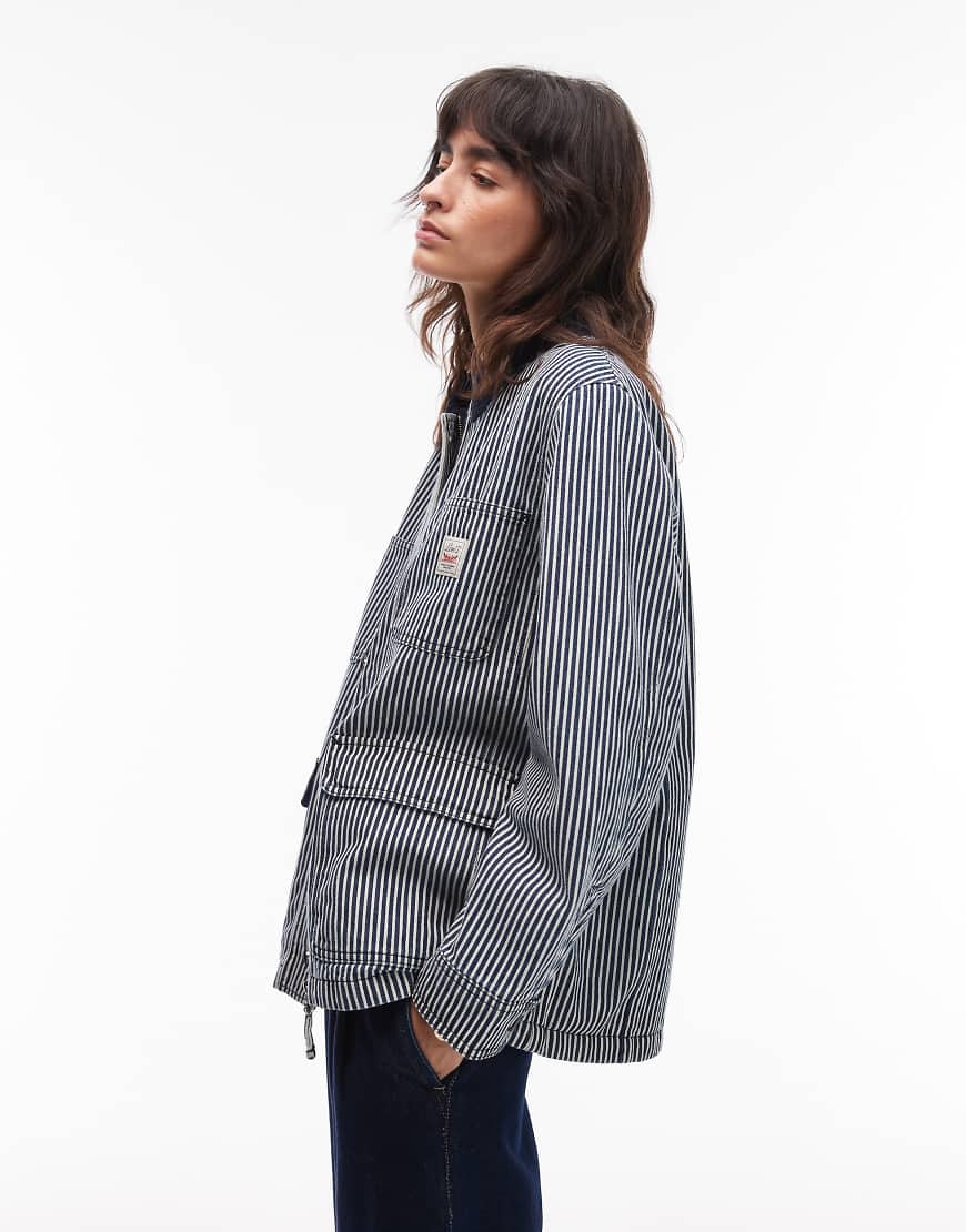 Levi's - Bree - Schwarz gestreifte Barn-Jacke von Levi's