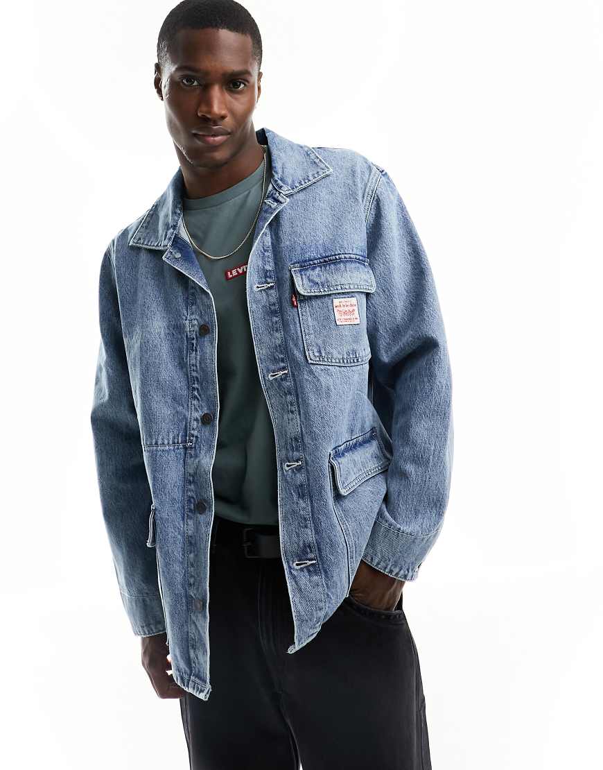 Levi's - Broadway Engineer - Jeansjacke in hellblauer Waschung von Levi's