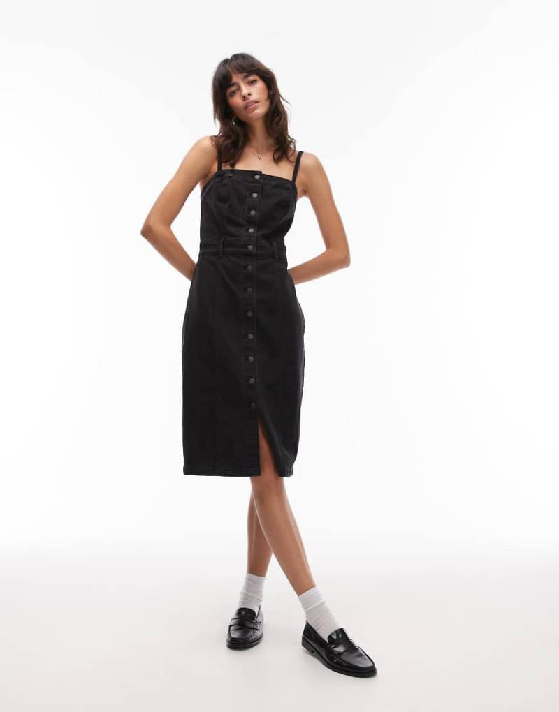 Levi's - Bustier-Midikleid aus Denim in Schwarz von Levi's