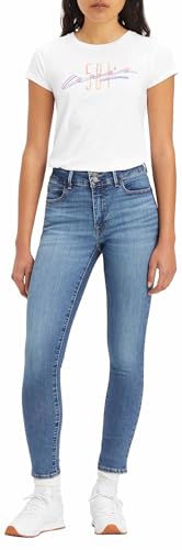 Levi's Damen 711 Double Button Jeans, Blue Wave Mid, 29W / 34L von Levi's