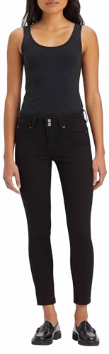 Levi's Damen 711 Double Button Jeans, Night Is Black, 24W / 32L von Levi's