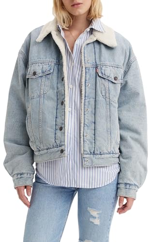 Levi's Damen 90S Sherpa Trucker Jeansjacke, Morning Sunlight, M von Levi's