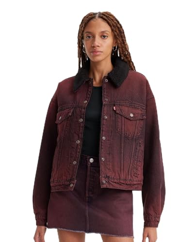 Levi's Damen 90s Sherpa Trucker Jacke, Cherry Cordial Gd, M von Levi's