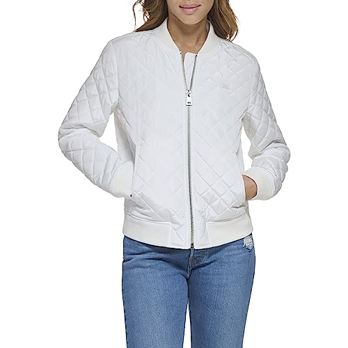 Levi's Damen Gesteppte Bomberjacke mit Rautenmuster (Normale Größe und Übergröße) Jacke, Weiss/opulenter Garten, L von Levi's