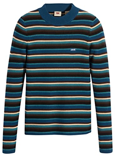 Levi's Damen Crew Rib Sweater Pullover Sweatshirt, Gnome Stripe Gilbraltar Sea, XXS von Levi's