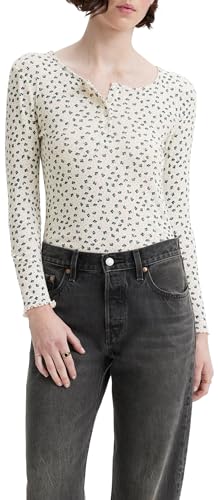 Levi's Damen Dry Goods Henley Long-Sleeve , Jane Floral Chasm Blue, S von Levi's