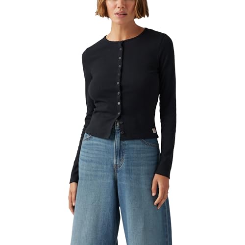 Levi's Damen Dry Goods Langarm-T-Shirt mit Spitze Anthracite Night Black XS Levi's Damen Dry Goods Langarm-T-Shirt mit Spitze Anthracite Night Black XS von Levi's