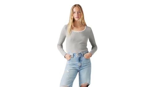 Levi's Damen Dry Goods Waffle-T-Shirt mit Langen Ärmeln Starstruck Heather Grey Grey XS von Levi's