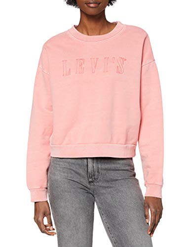 Levi's Damen Graphic Diana Crewneck Pullover Sweatshirt, Serif Outline Garment Dye Blush, L von Levi's