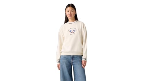 Levi's Damen Graphic Heritage Sportliches Sweatshirt mit Rundhalsausschnitt Crew Regatta Flags Egret Greys M von Levi's