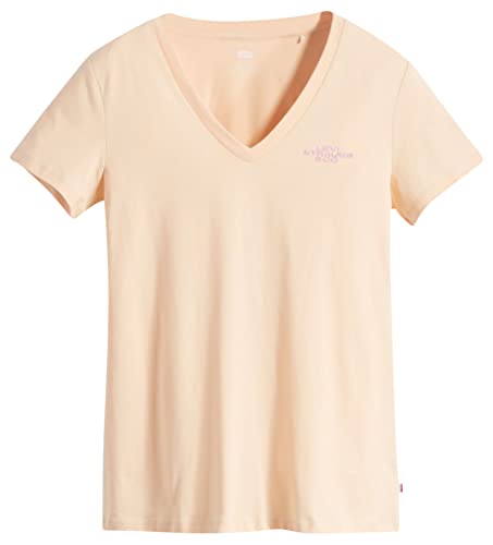 Levi's Damen Graphic Perfect Vneck T-Shirt, Boxy Sans Logo Almond Cream, XS von Levi's