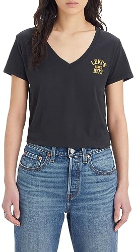 Levi's Damen Graphic Perfect Vneck T-Shirt, Schwarz (Caviar), XXS von Levi's