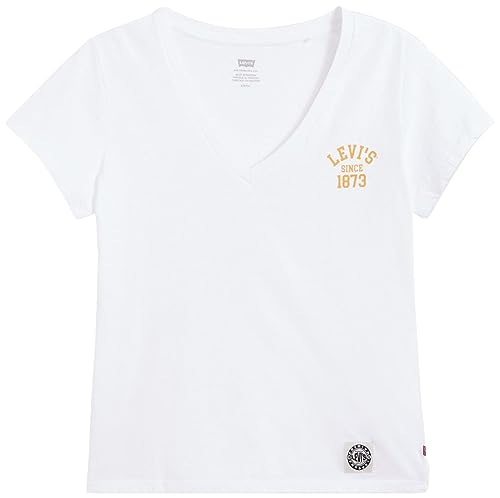 Levi's Damen Graphic Perfect Vneck T-Shirt, Weiß (Bright White), XXS von Levi's