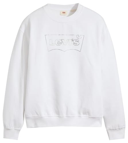 Levi's Damen Graphic Standard Crewneck Pullover Sweatshirt, Batwing Outline Bright White, XS von Levi's