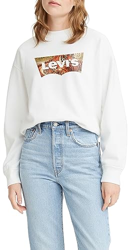 Levi's Damen Graphic Standard Crewneck Pullover Sweatshirt, Batwing Tiger Bright White, XS von Levi's