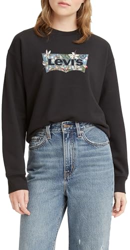 Levi's Damen Graphic Standard Crewneck Pullover Sweatshirt, BatwingDark Floral Fill Caviar, XXS von Levi's