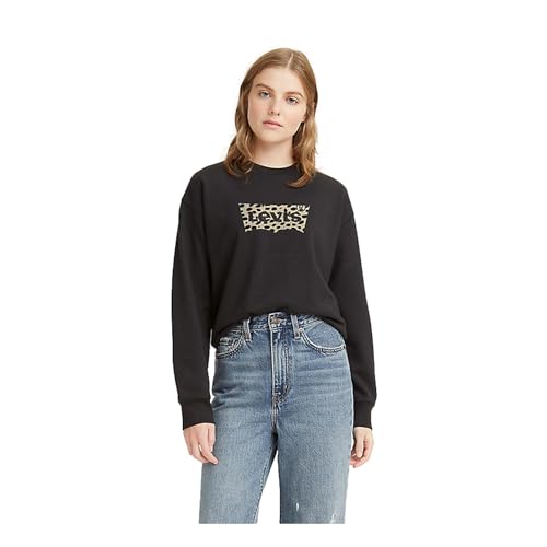 Levi's Damen Graphic Standard Crewneck Pullover Sweatshirt, Batwing Leopard Caviar, XXS von Levi's