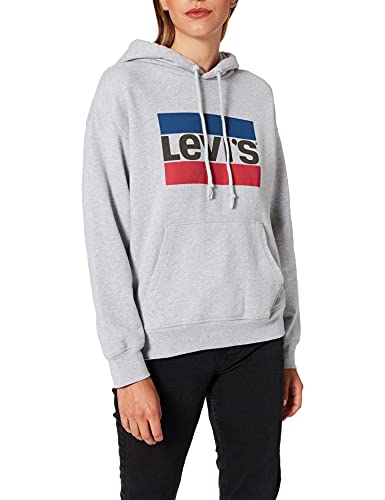 Levi's Damen Graphic Standard Hooded Sweatshirt Hoodie, Logo Starstruck Heather Grey, L von Levi's