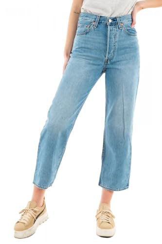 Levi's Damen Ribcage Straight Ankle Jeans,Light Indigo Worn In,29W / 27L von Levi's