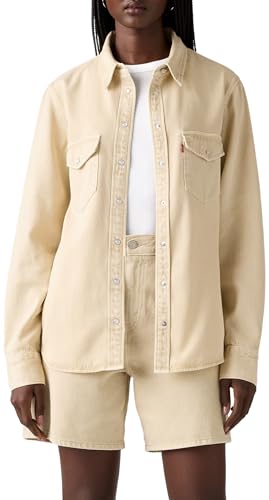 Levi's Damen Iconic Western Hemd mit Button-Down-Kragen, Spacey Brown Rice to, M von Levi's