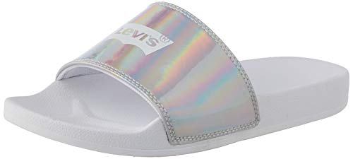 Levi's Damen June Batwing S Slides, Silber, 36 EU von Levi's