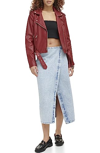 Levi's Damen Kunstleder Asymmetrisch Gürtel Motorradjacke (Standard und Plus) - Rot - Small von Levi's