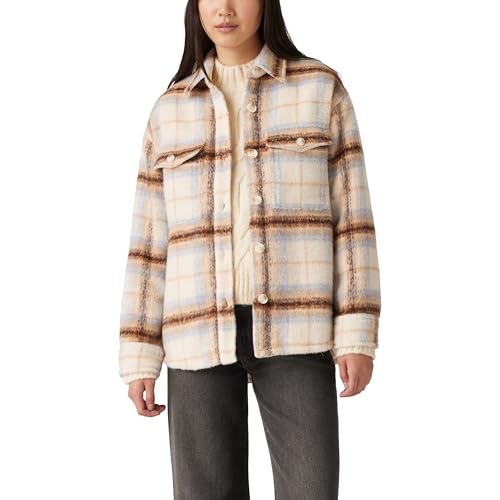Levi's Damen Lola Shacket Majorie Plaid Sunny Cream Beige L von Levi's
