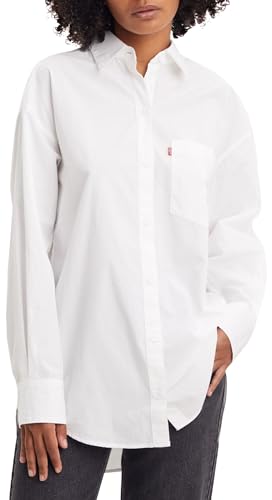 Levi's Damen Nola Oversized Shirt Hemd,Bright White,L von Levi's