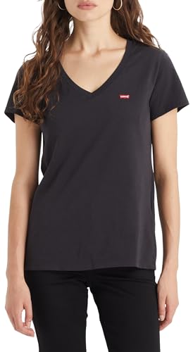 Levi's Damen Perfect V-Neck T-Shirt,Caviar,M von Levi's