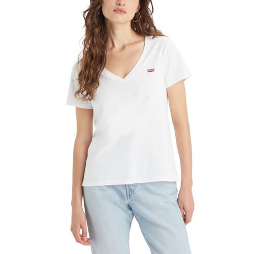 Levi's Damen Perfect V-Neck T-Shirt,White +,XS von Levi's
