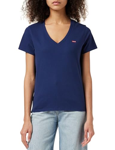 Levi's Damen Perfect V-Neck T-Shirt,Naval Academy,S von Levi's