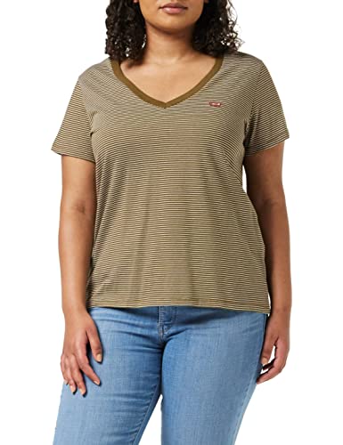 Levi's Damen Perfect V-Neck T-Shirt,Peppercorn Dark Olive,XXS von Levi's