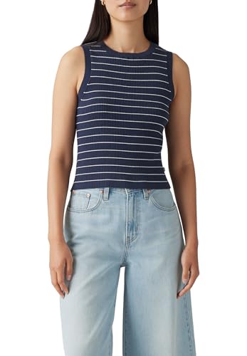 Levi's Damen Perfektes T-Shirt mit V-Ausschnitt Jules Stripe Navy Blue L von Levi's