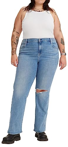 Levi's Damen Plus Size 726™ High Rise Flare Jeans,Medium Indigo Destructed,22 S von Levi's